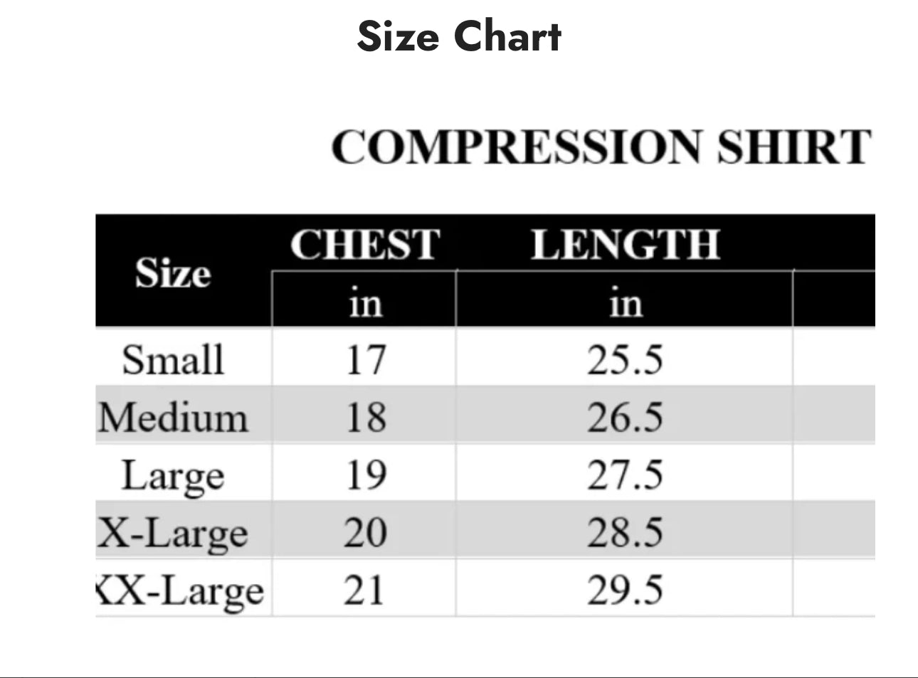 Size Chart
