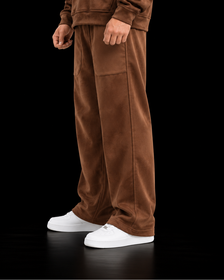 Suede Straight Trousers