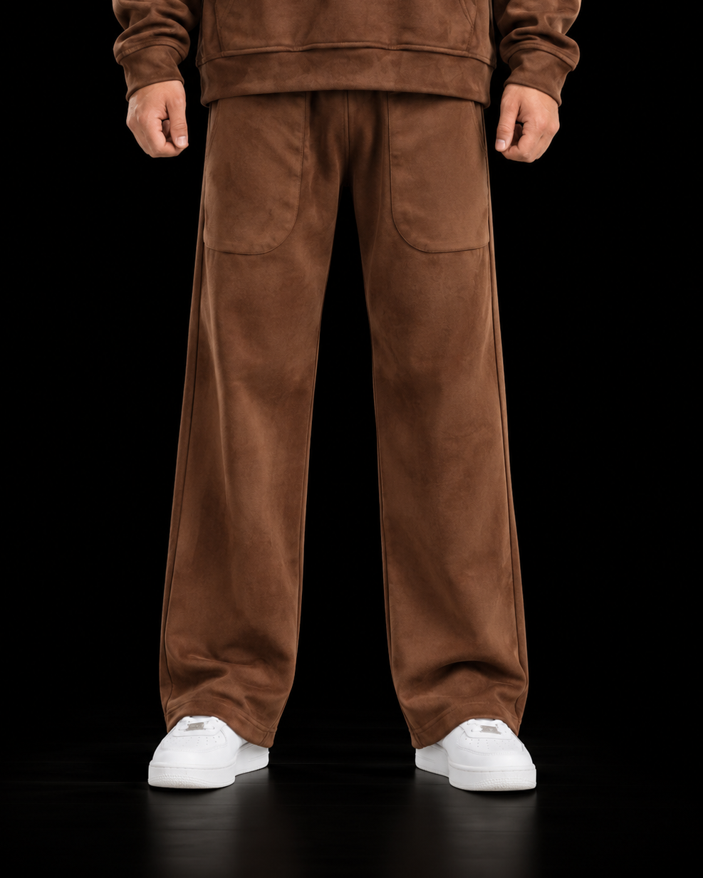 Suede Straight Trousers