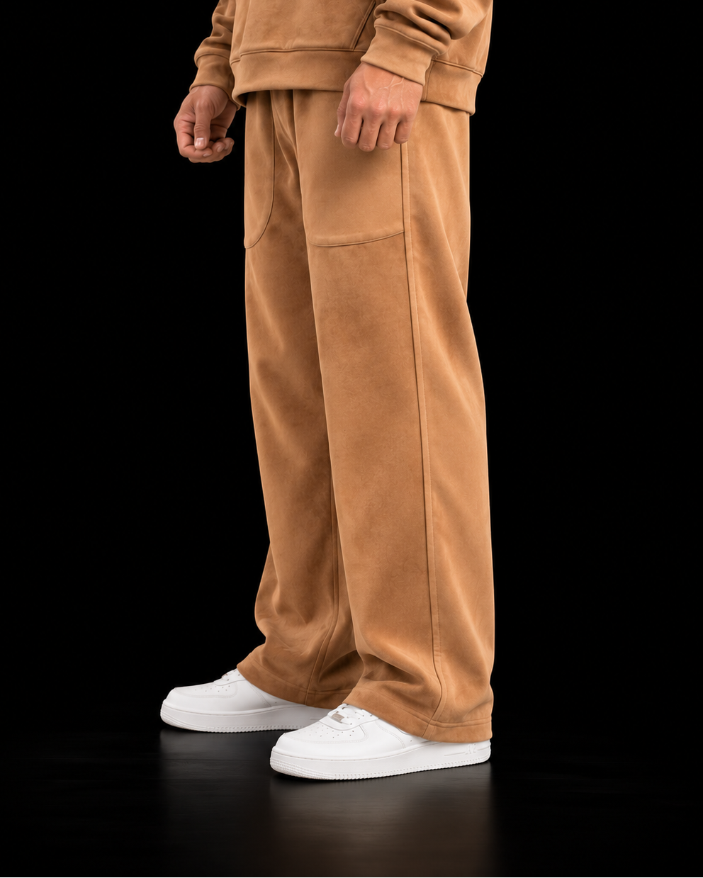 Suede Straight Trousers