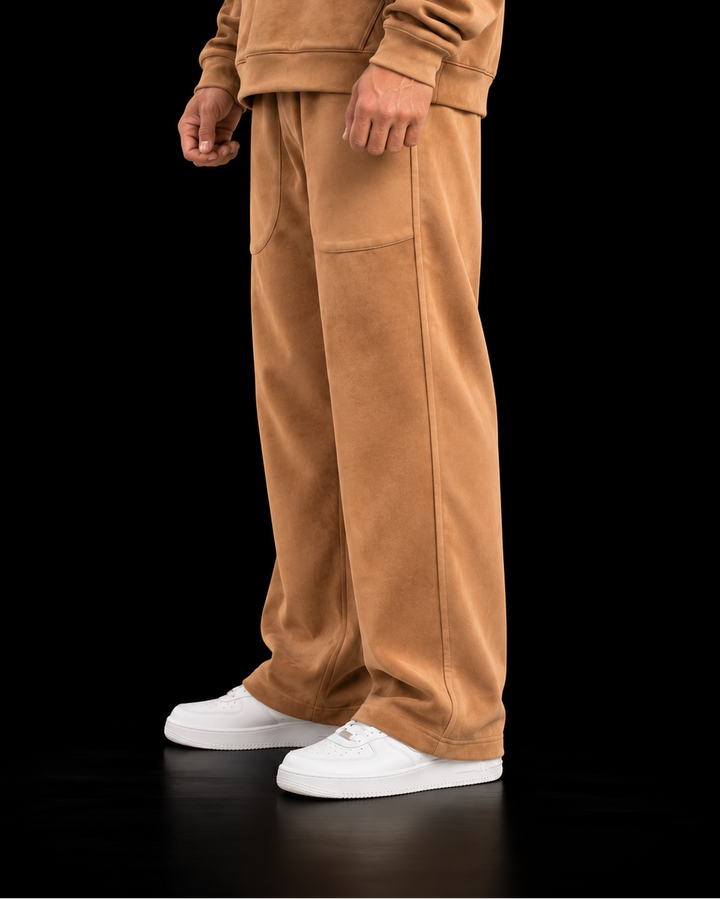 Suede Straight Trousers
