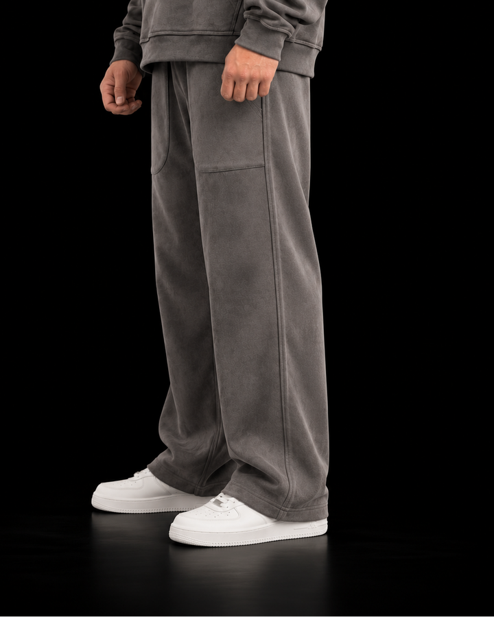 Suede Straight Trousers