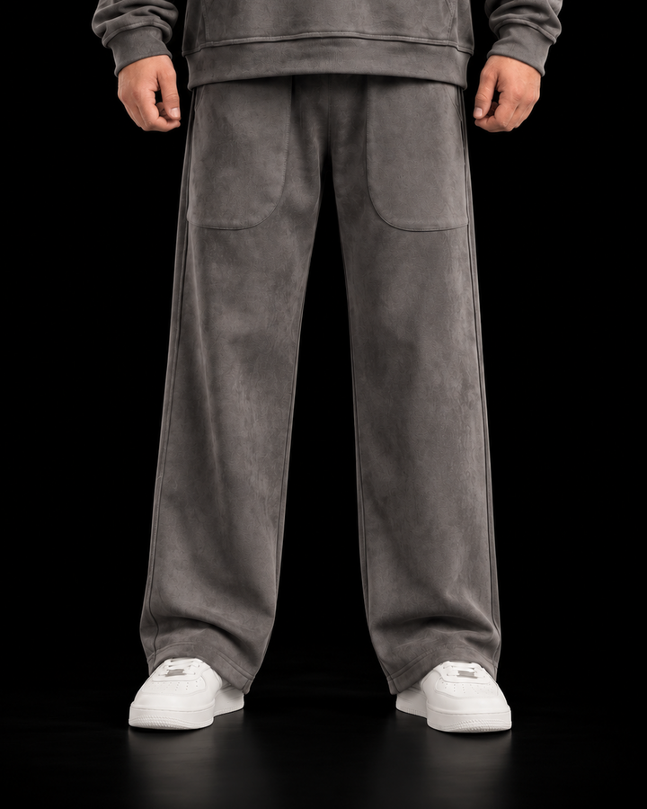 Suede Straight Trousers