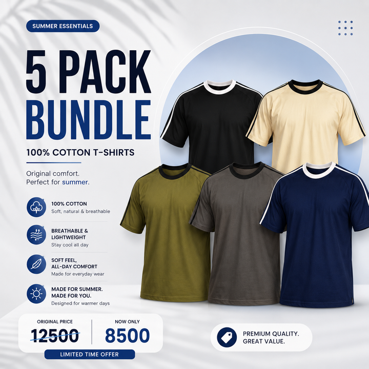 Pack of 5 Bundle Cotton Shirts