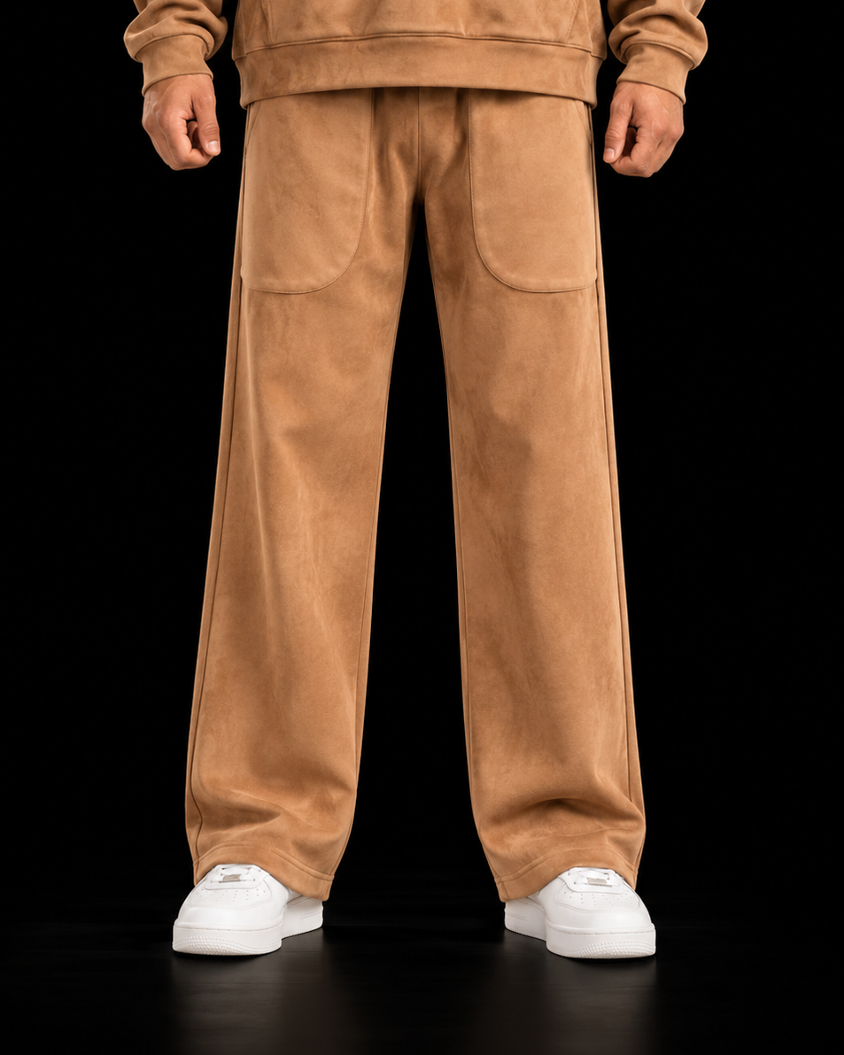 Suede Straight Trousers