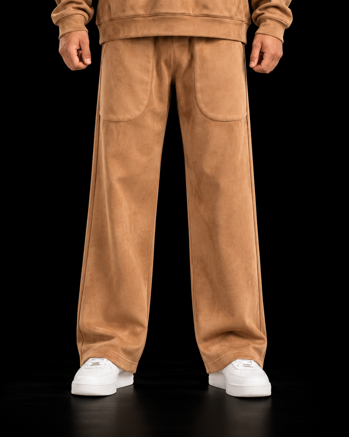 Suede Straight Trousers